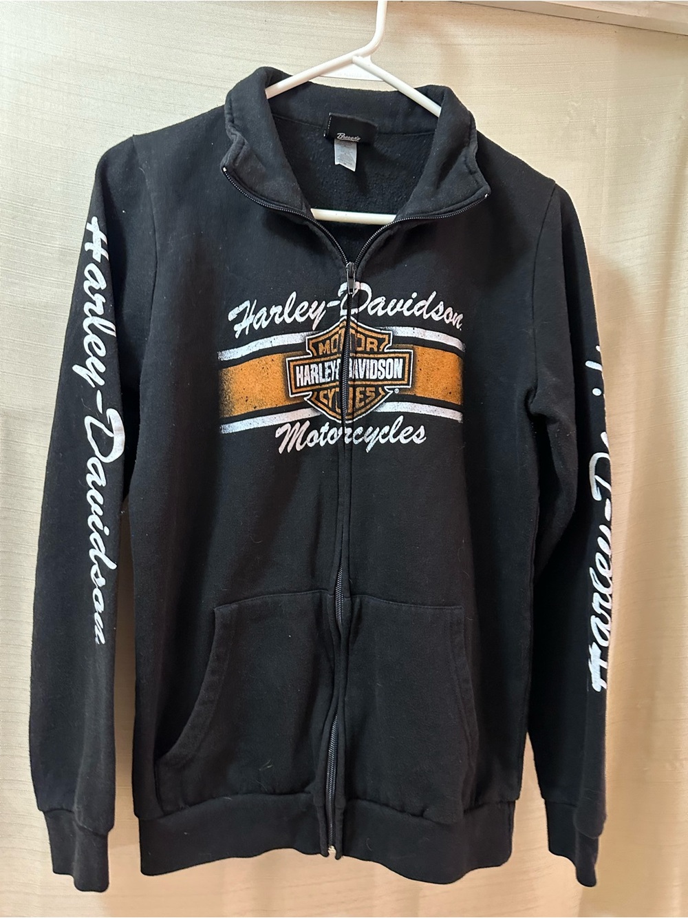 Harley Davidson Black Zip Up Sweatshirt Motorcycle Graphic Women’s Medium - Picture 6 of 8